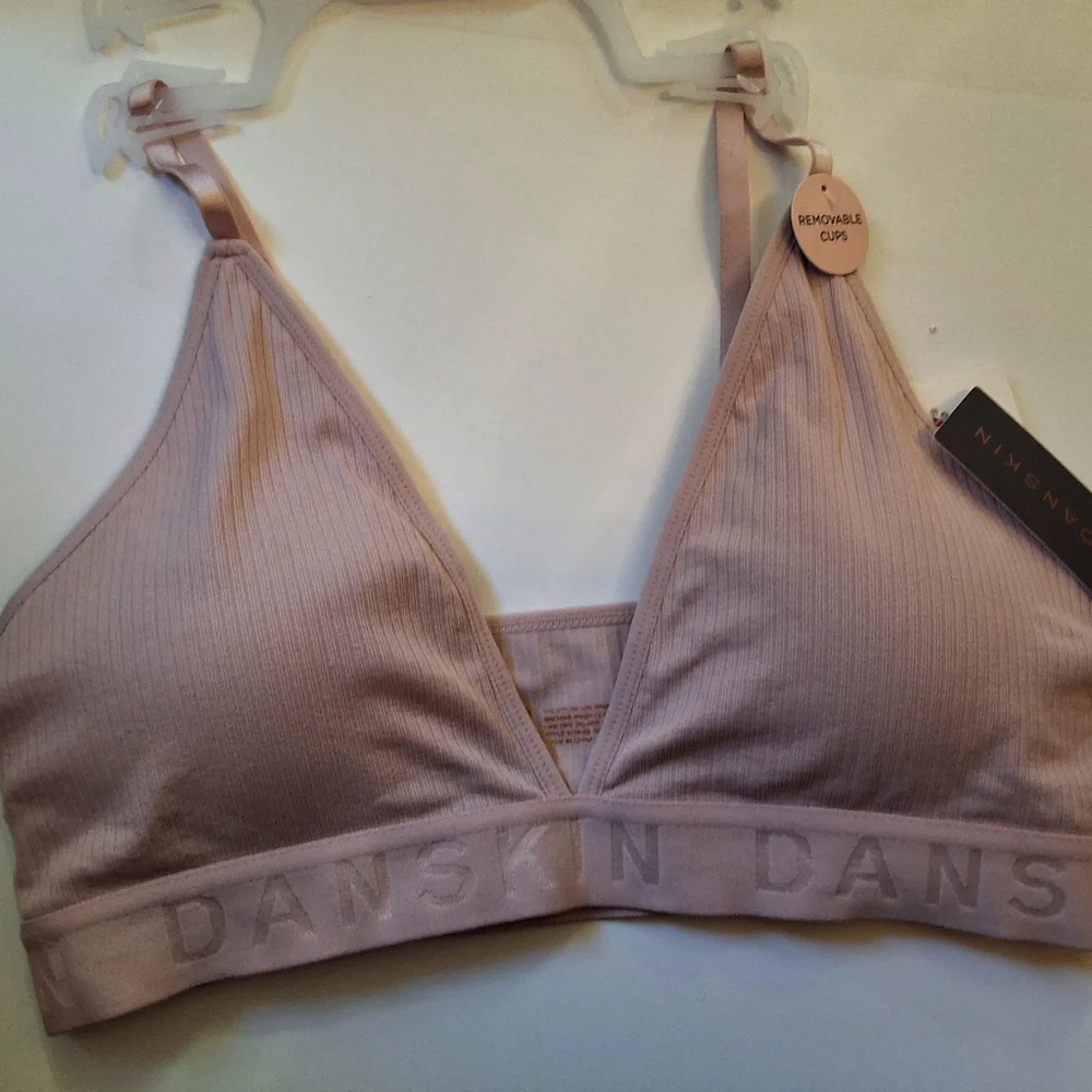 Danskin Ribbed Bralette Set - Gray and Pink - Picture 3 of 5